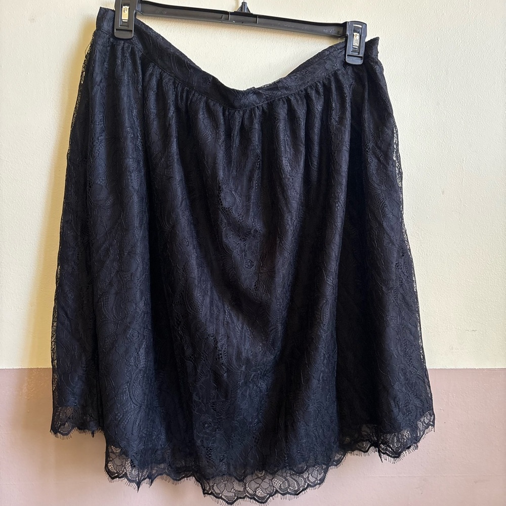 Forever 21 Black Lace Circle Skirt
